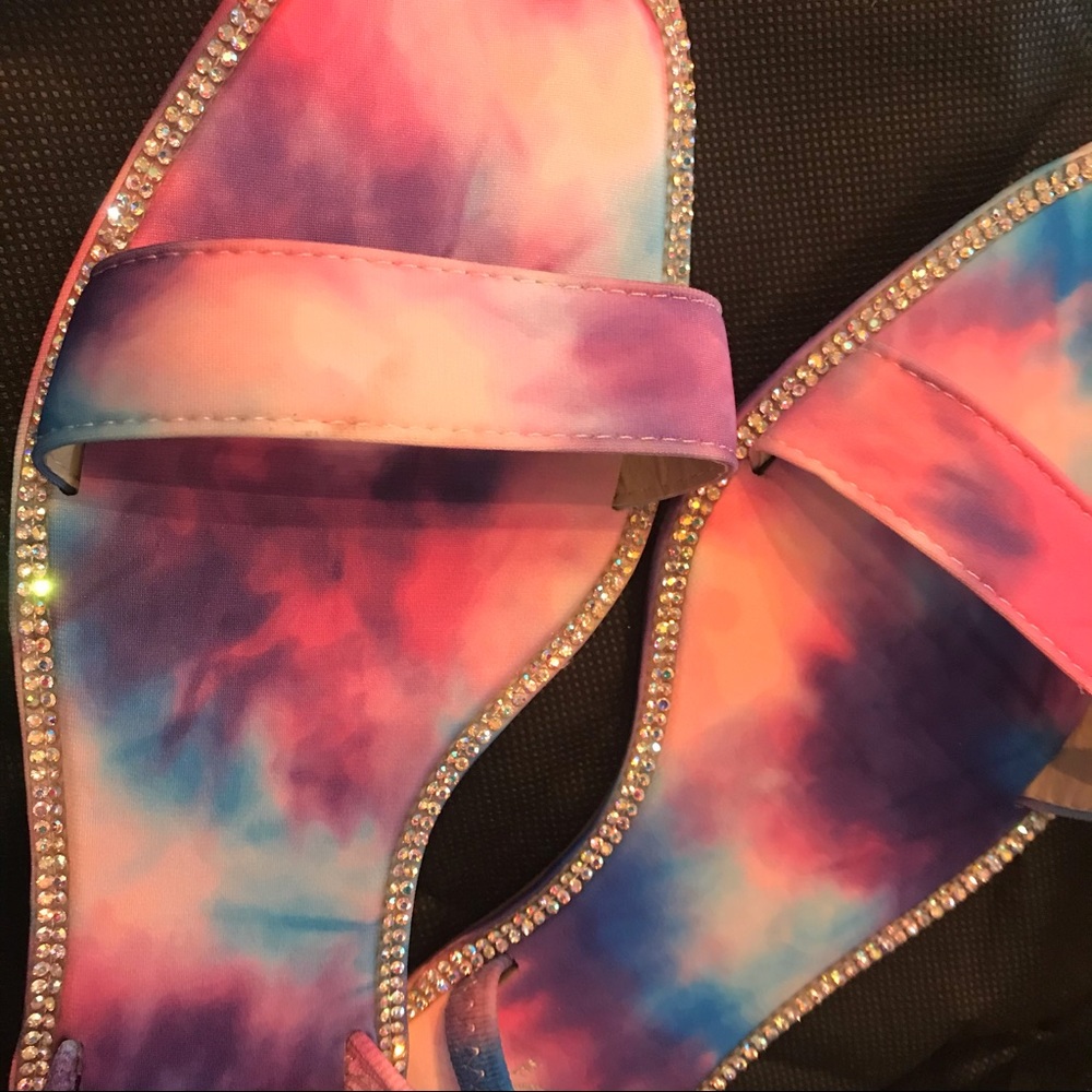 Cotton Candy Rhinestone Sandals - Picture 2 of 2
